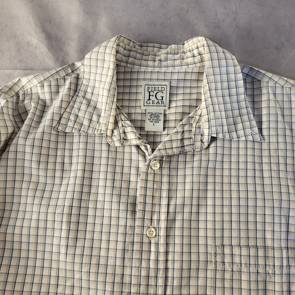 Men's L Field Gear Plaid Button Down Shirt Longsleeve